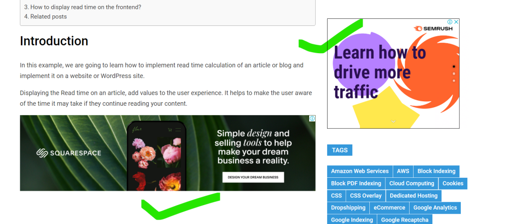 Preview of Paid display Ads in SERP