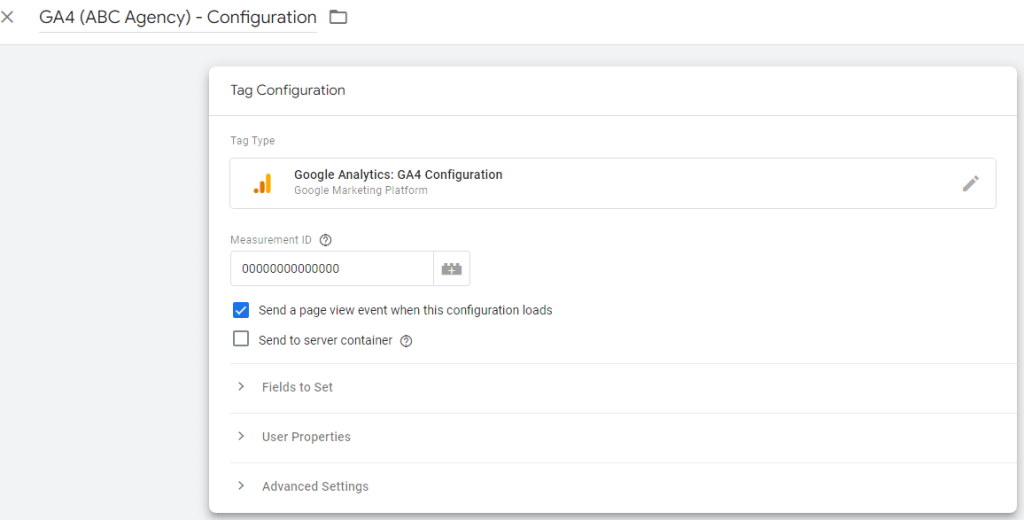 select tag type - steps to link GA4 with Google Tag Manager