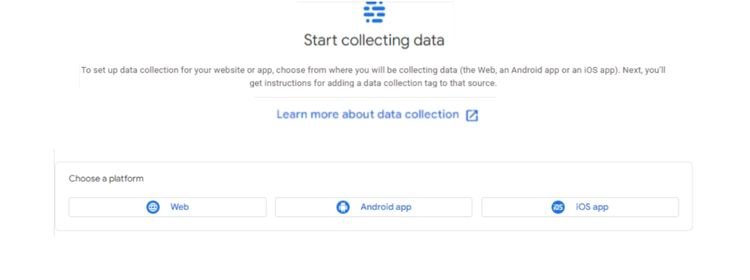 Start collecting data for website